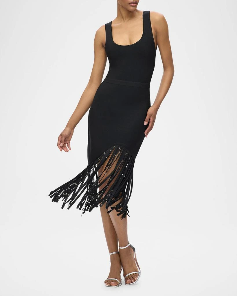 Herve Leger Regan Crystal Fringe Sleeveless Midi Dress 2
