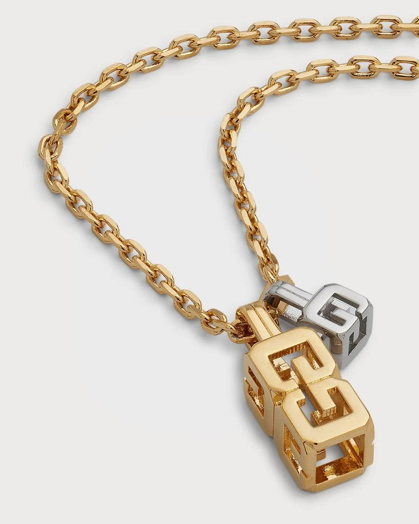 Givenchy G Cube Mixed Metal Pendant Necklace 3