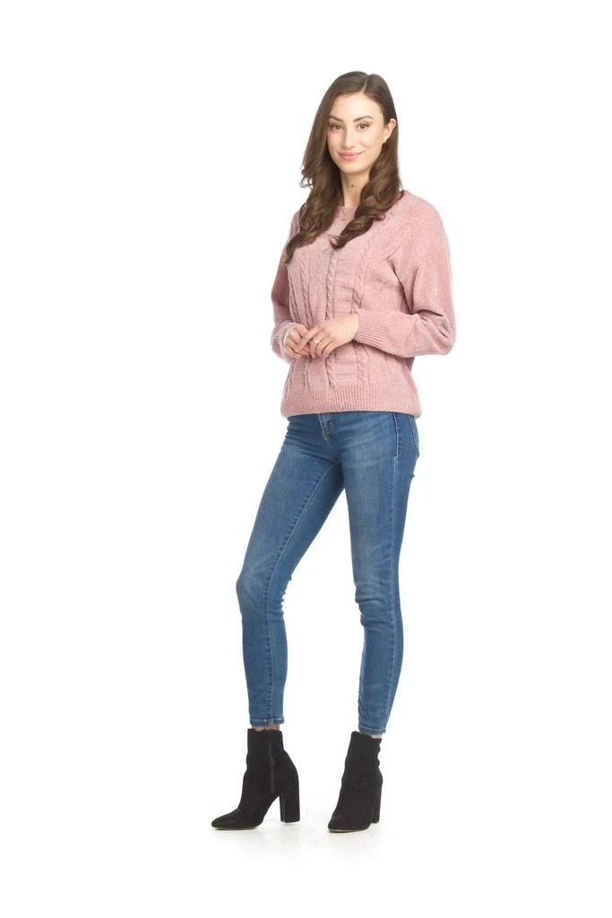 Papillon Chenille Sweater In Pink 3