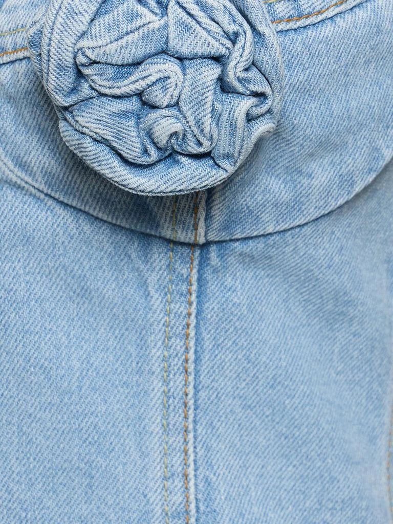 Magda Butrym Cotton Denim Corset W/ Flowers 3