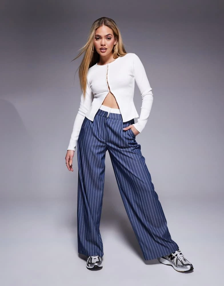 ASOS ASOS DESIGN hook and eye front rib cardigan in ecru 2