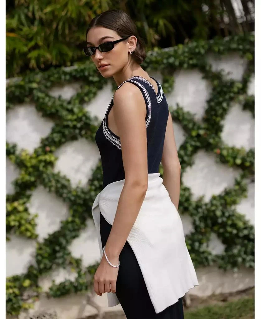 French Connection Women's Sage Knit-Trim Sleeveless Dress 11