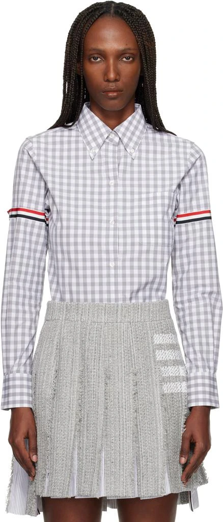 Thom Browne Gray Classic Long Sleeve Point Collar Shirt 1
