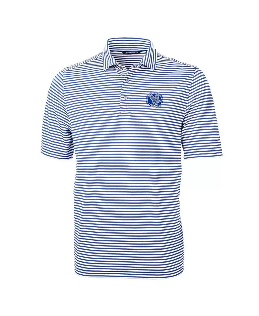 Cutter & Buck Men's Blue Air Force Falcons Throwback Logo Virtue Eco Pique Stripe Polo 3