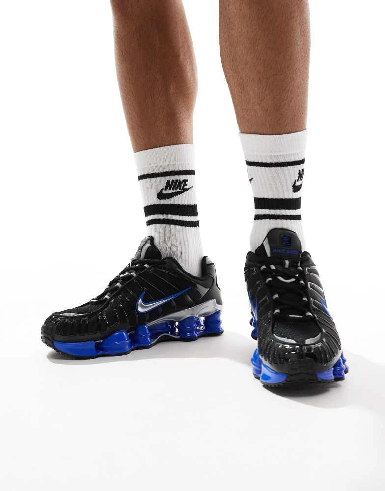 NIKE Nike Shox TL trainers in black and metallic silver 5