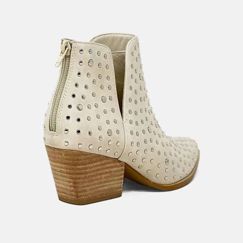 ShuShop Women's What's Up Stud Booties In Taupe 2