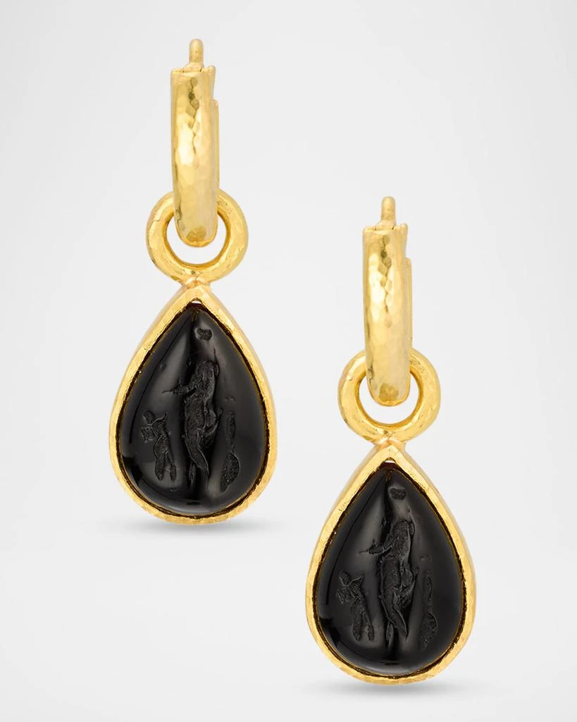 Elizabeth Locke 19k Gold Venetian Crystal Pear Earring Charms 4