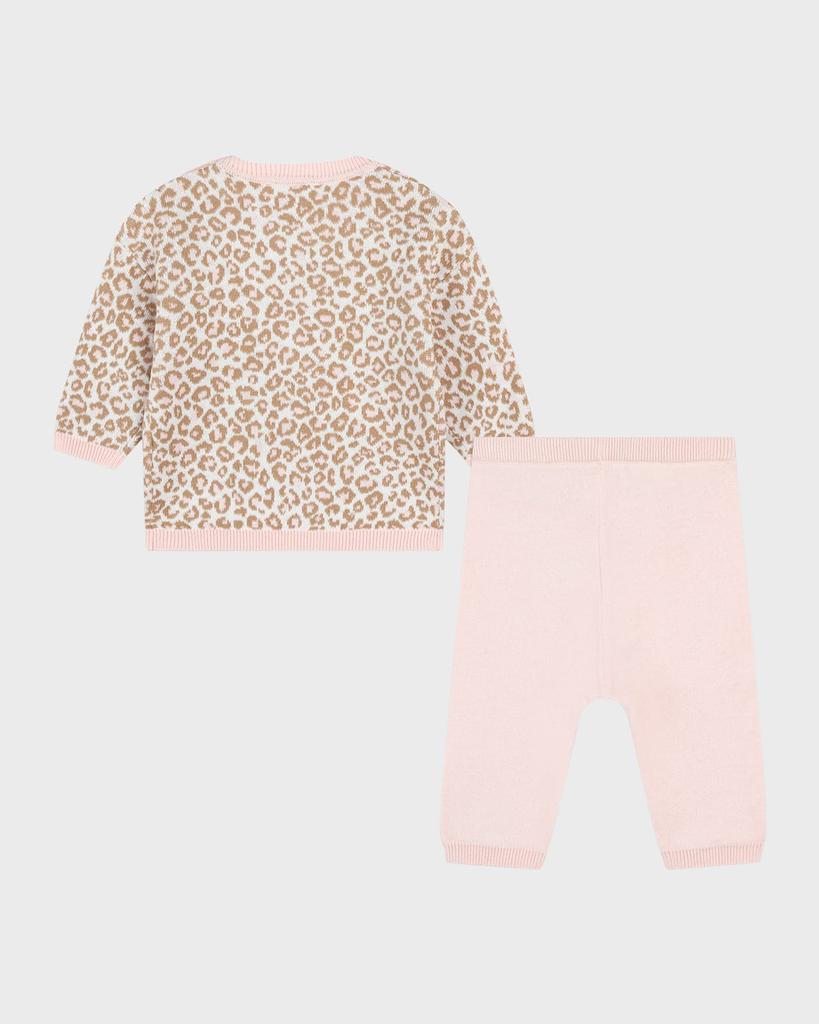 Kenzo Girl's Cheetah Logo-Print Sweater & Trousers Set, Size 3M-2