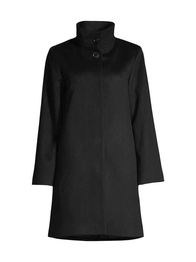 Sofia Cashmere Wool-Cashmere Stand Collar Coat