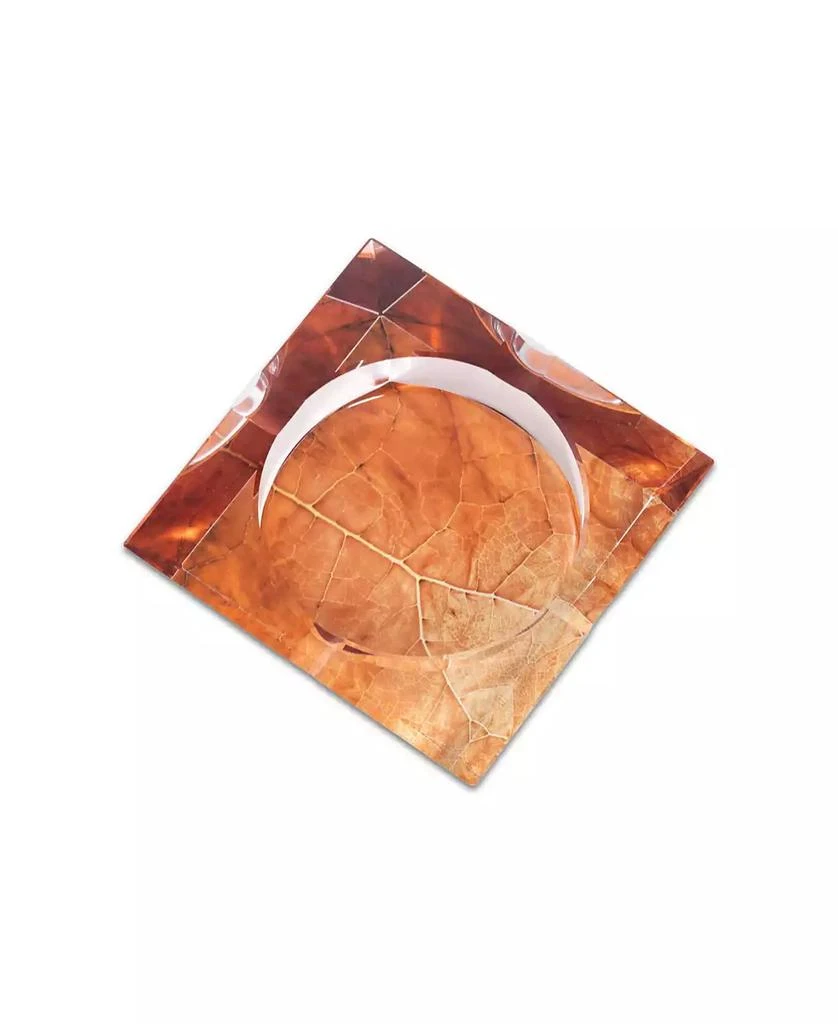 Bey-Berk Tobacco Leaf Design Crystal Ashtray with Four Cigar Rests 2