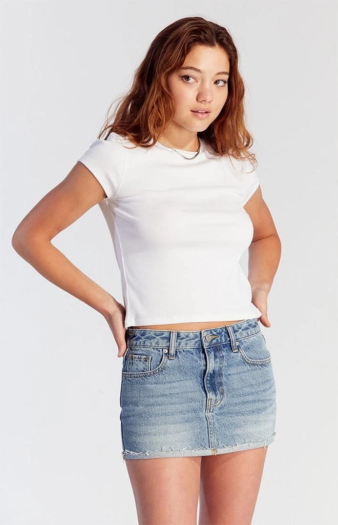 PacSun Light Indigo Low Rise Denim Mini Skirt 1