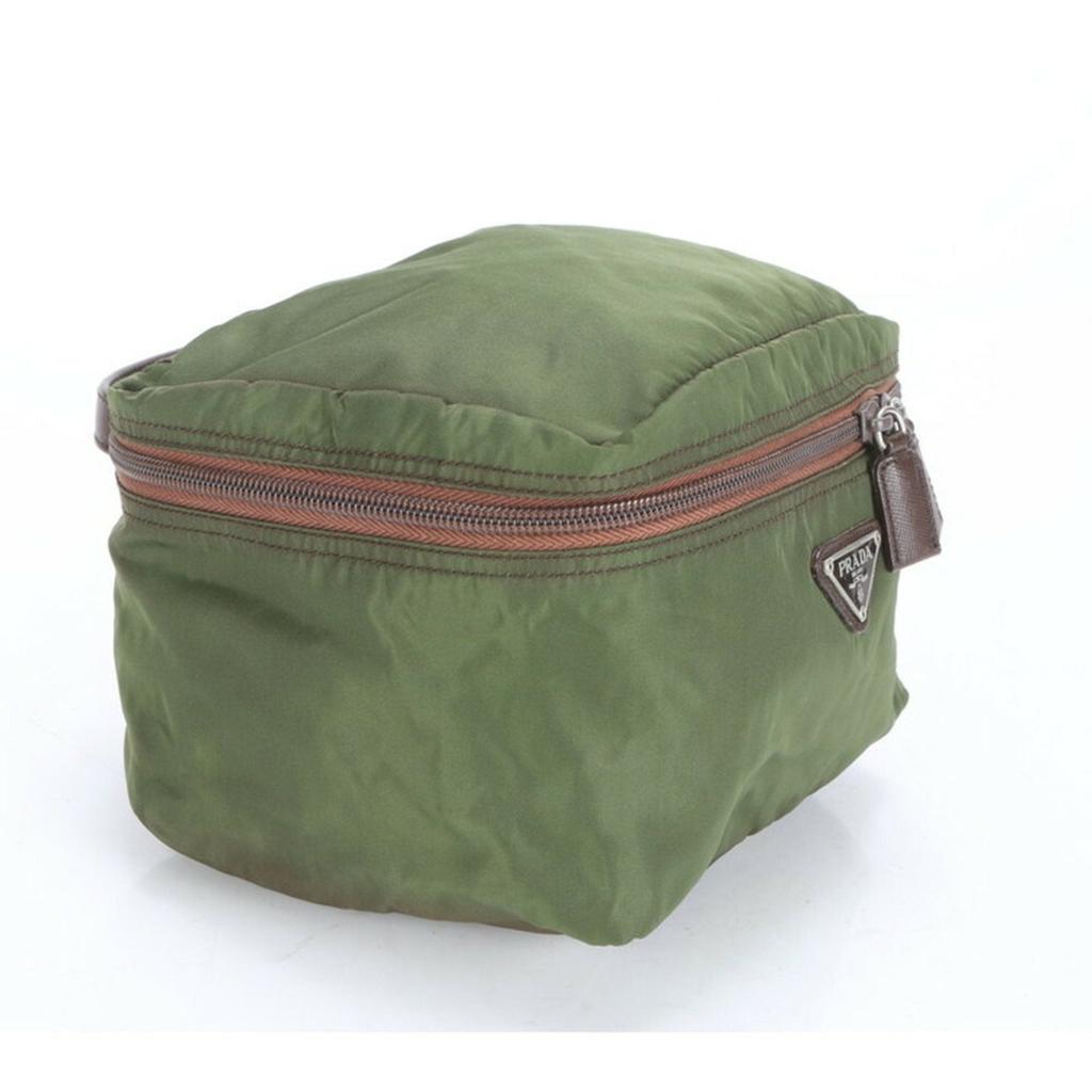 Prada Nylon Leather Pouch Wash Bag (Pre-Owned)