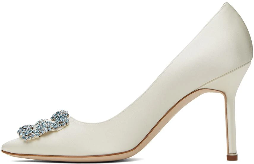 Manolo Blahnik Off-White Hangisi Bridal Heels 3