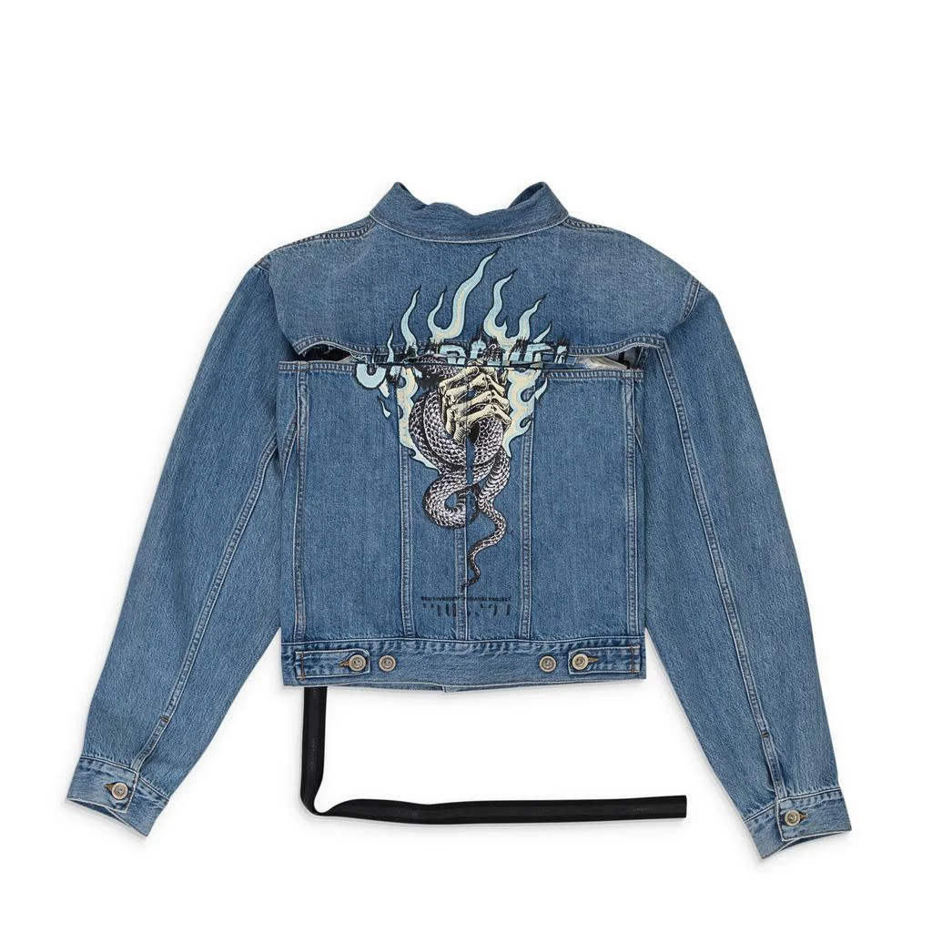 Unravel Project Indigo Snake Bolero Split Denim Jacket 2