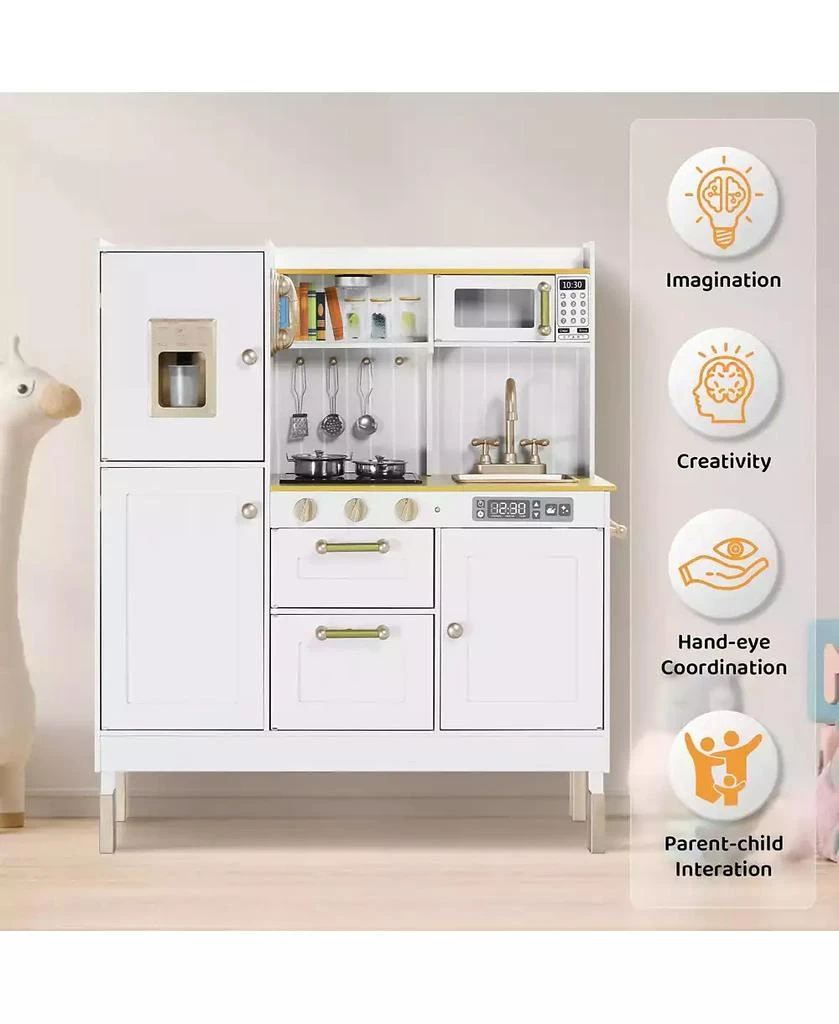 Kinder King Pretend Play Kitchen Wooden Toy Set for Kids w/Lights 
Sounds, Utensils, Oven, Microwave 4