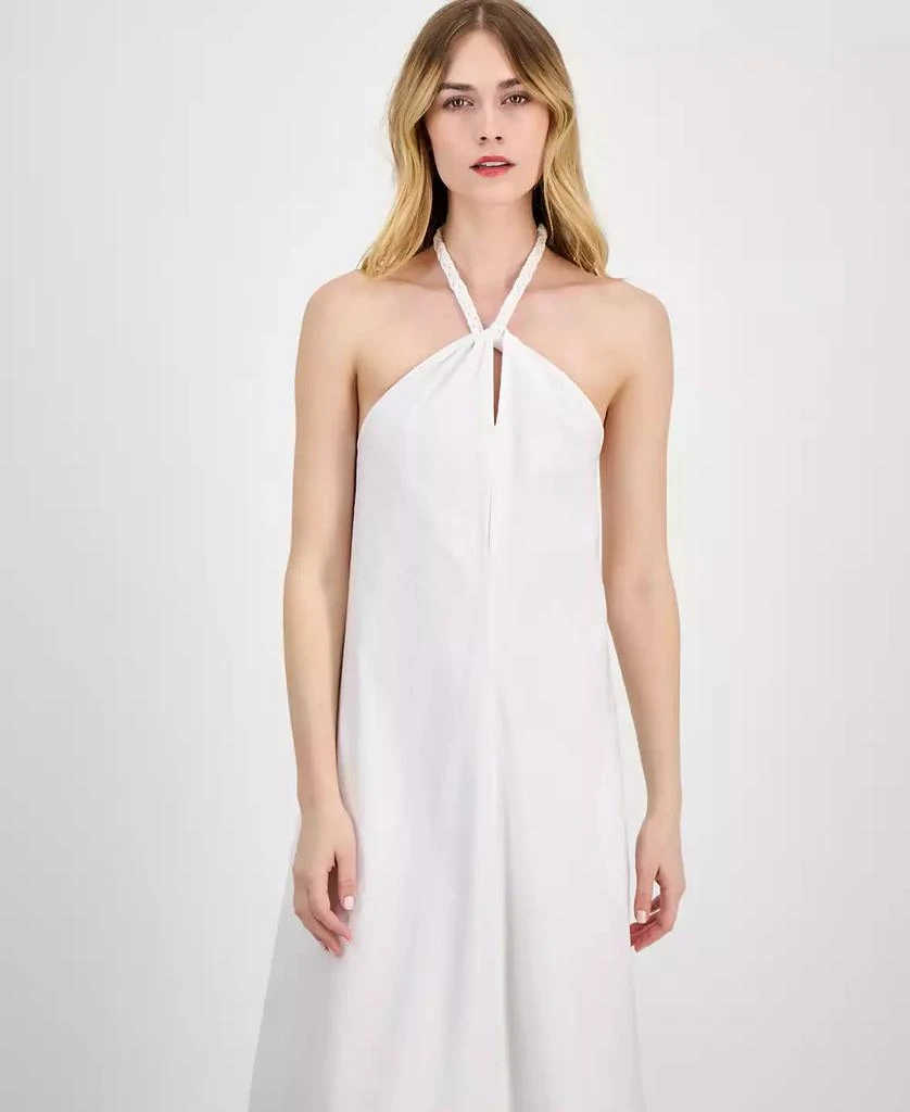 knee length dresses for ladies Macy Maroon Knot Front Maxi Dress – Chic Couture Online