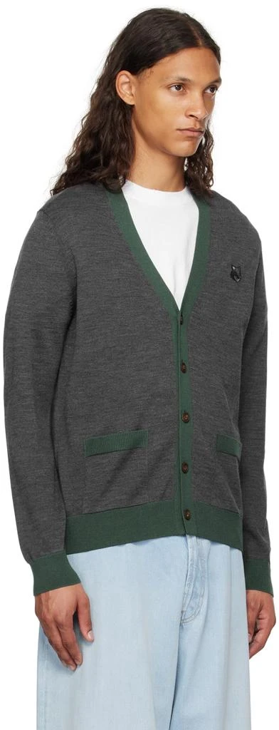 Maison Kitsune Gray Bold Fox Head Cardigan 2