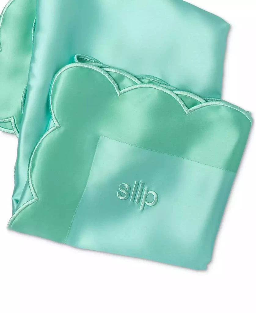 Slip Pure Silk Queen Pillowcase With Scalloped Edge - Turquoise 5