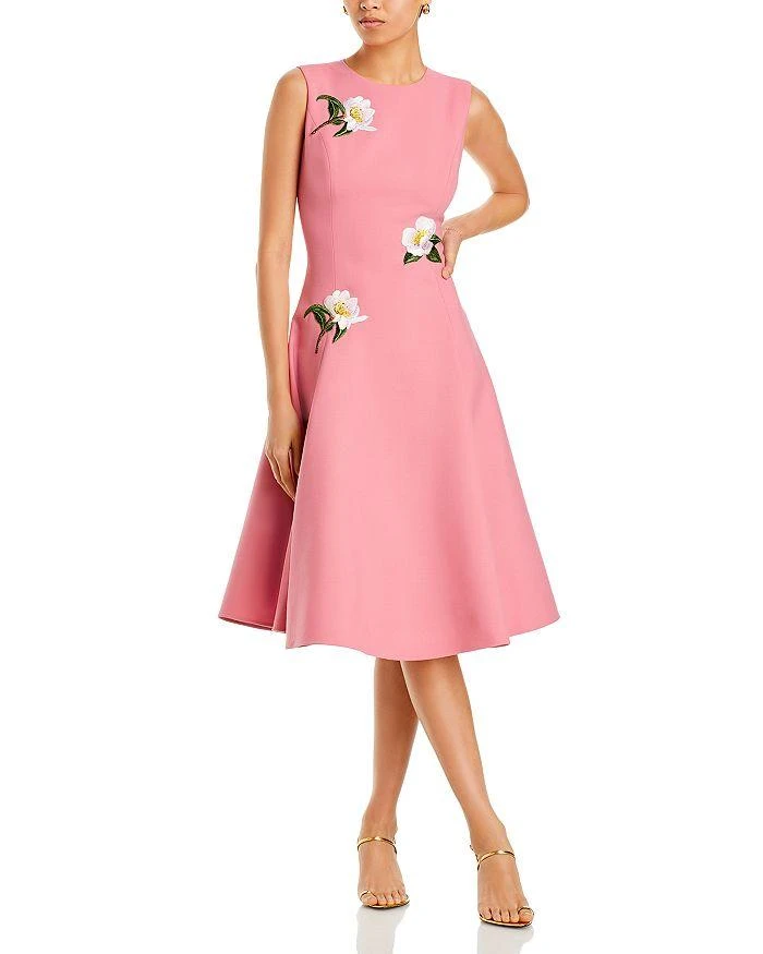 Oscar de la Renta Floral Appliqué Dress 1