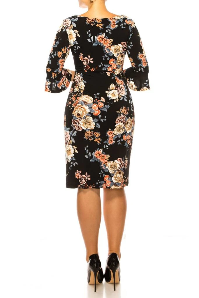 Connected Apparel - Floral Side Pleated Sheath Dress – On Sale Now with Up  to 44% Off