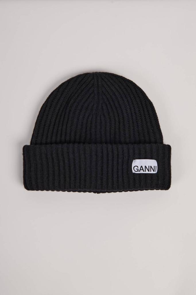 Ganni WOOL HAT WITH LEOPARD PATTERN - Hats - BeyondStyle