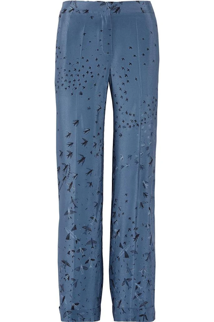 VALENTINO GARAVANI Swallow Metamorphosis printed silk crepe de chine wide-leg pants 1