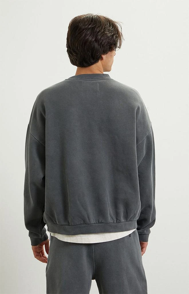 A.R.C. Black Vintage Wash Heavyweight Fleece Crew Neck Sweatshirt 4
