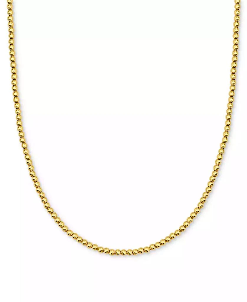 Giani Bernini Polished Bead Link Chain Necklace 16" + 2" extender, 18k gold-plated sterling silver Exclusively at Macy
s