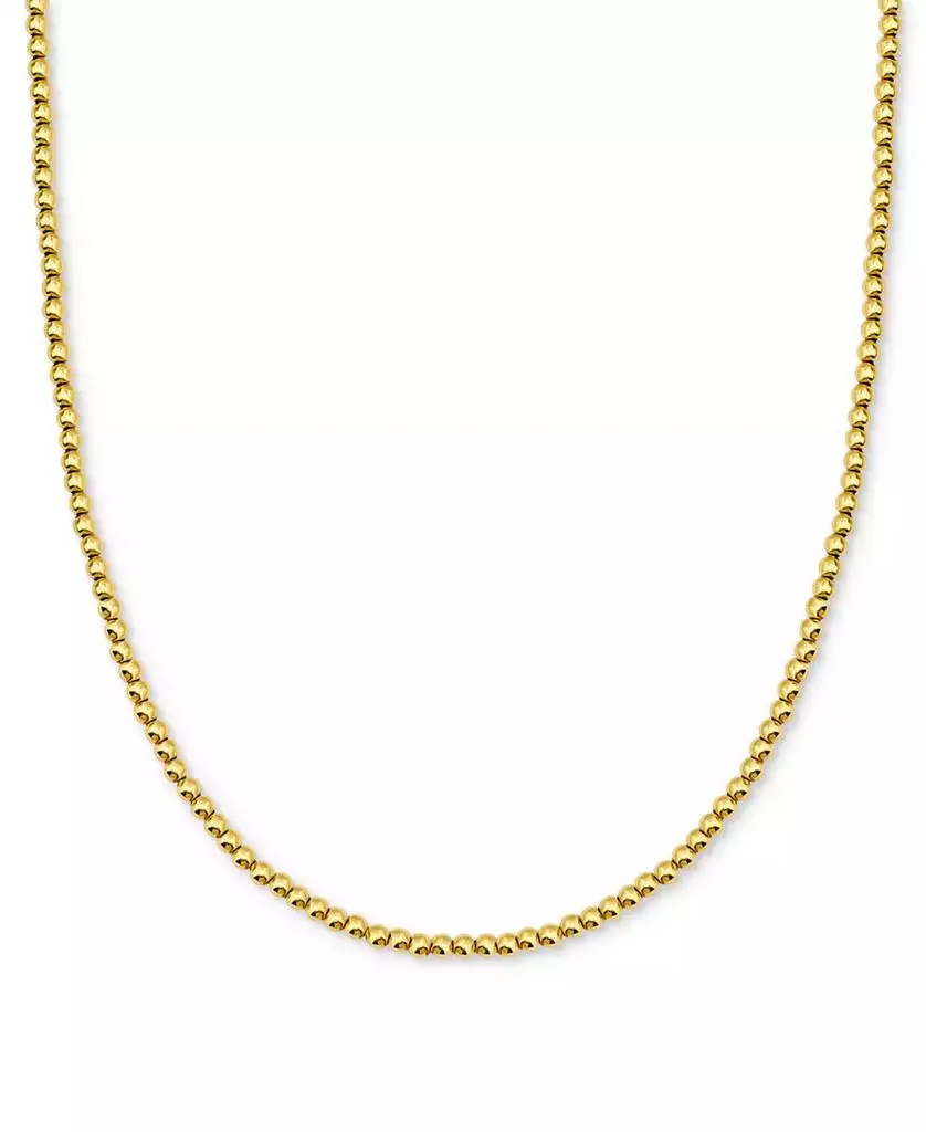Giani Bernini Polished Bead Link Chain Necklace 16" + 2" extender, 18k gold-plated sterling silver Exclusively at Macy's