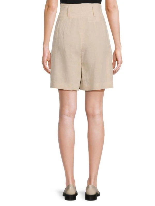 Akris Fiorellina Linen Blend High Waist Shorts 2
