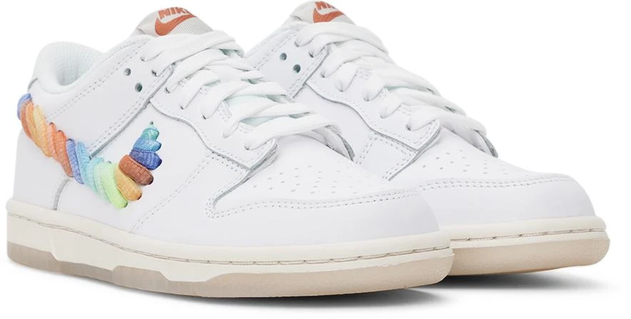 NIKE Kids White Dunk Low SE Big Kids Sneakers 4
