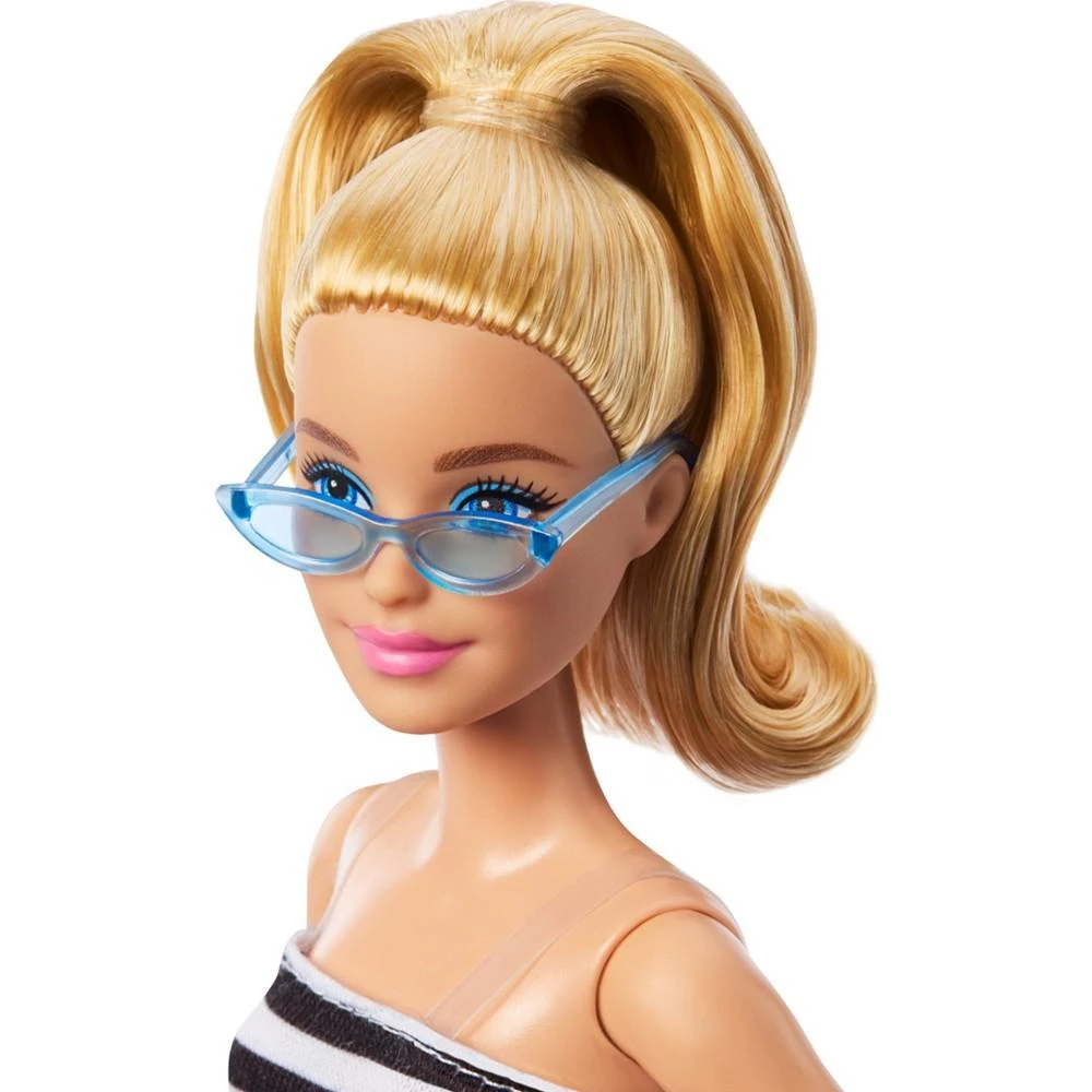 Barbie Fashionistas Doll 213, Blonde with Striped Top, Pink Skirt and Sunglasses, 65th Anniversary 5