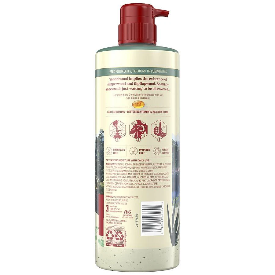 Old Spice Body Wash for Men, 24/7 Shower Fresh, Exfoliation + Moisturization Sandalwood + Aloe Vera 8