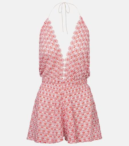 Missoni Open-knit lamé playsuit 1