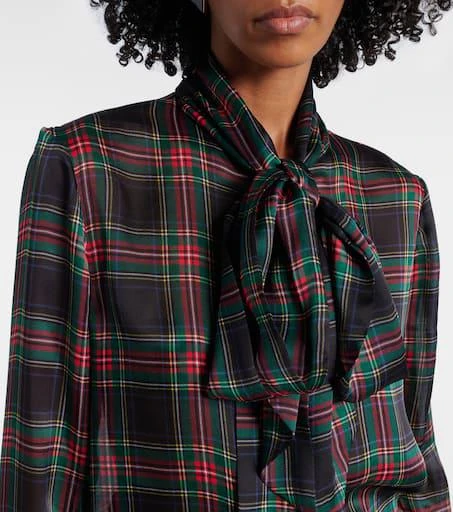 Yves Saint Laurent Plaid silk blouse 4