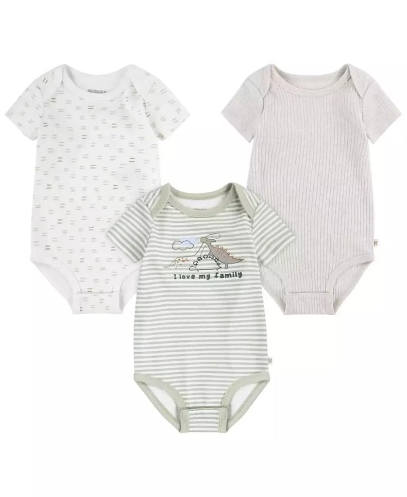 Huggies Baby Boys Organic Short Sleeve Bodysuits 3-Pack 1
