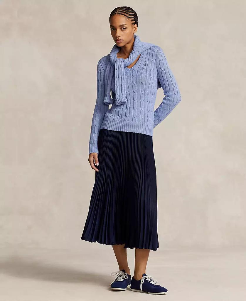 Ralph Lauren Women
s Cable-Knit Cotton V-Neck Sweater