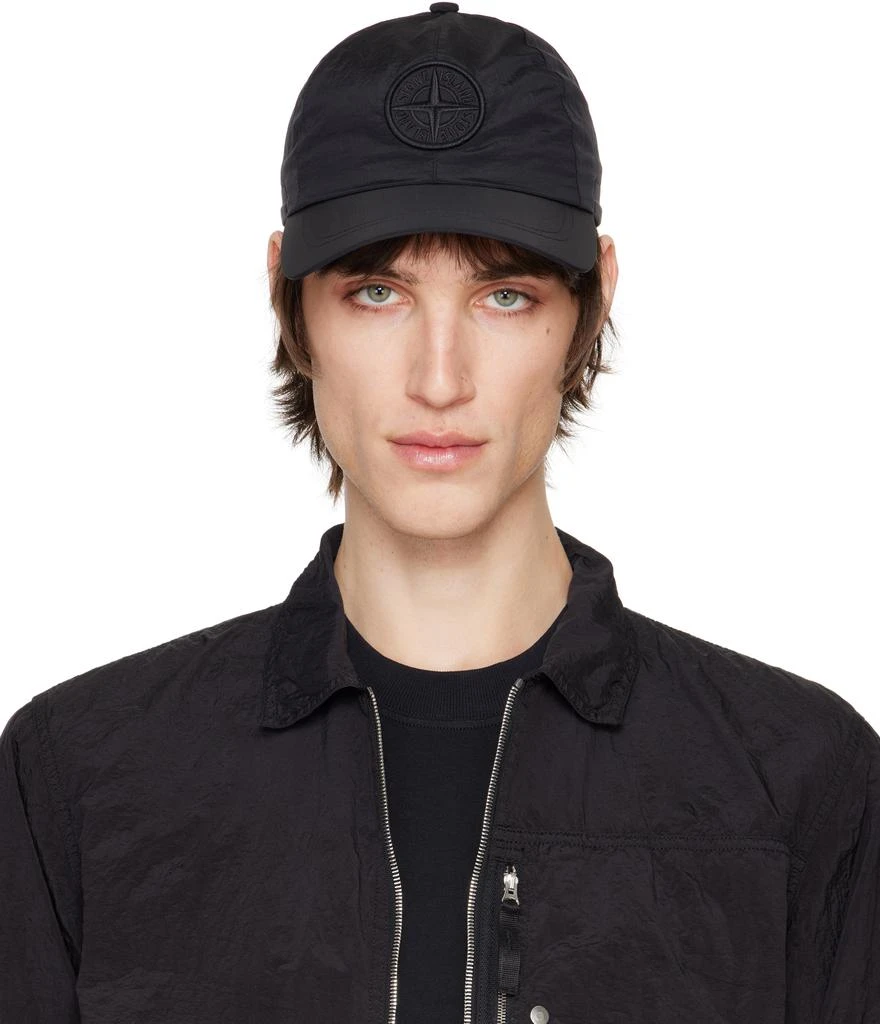 Stone Island Black Nylon Metal ECONYL Cap 1