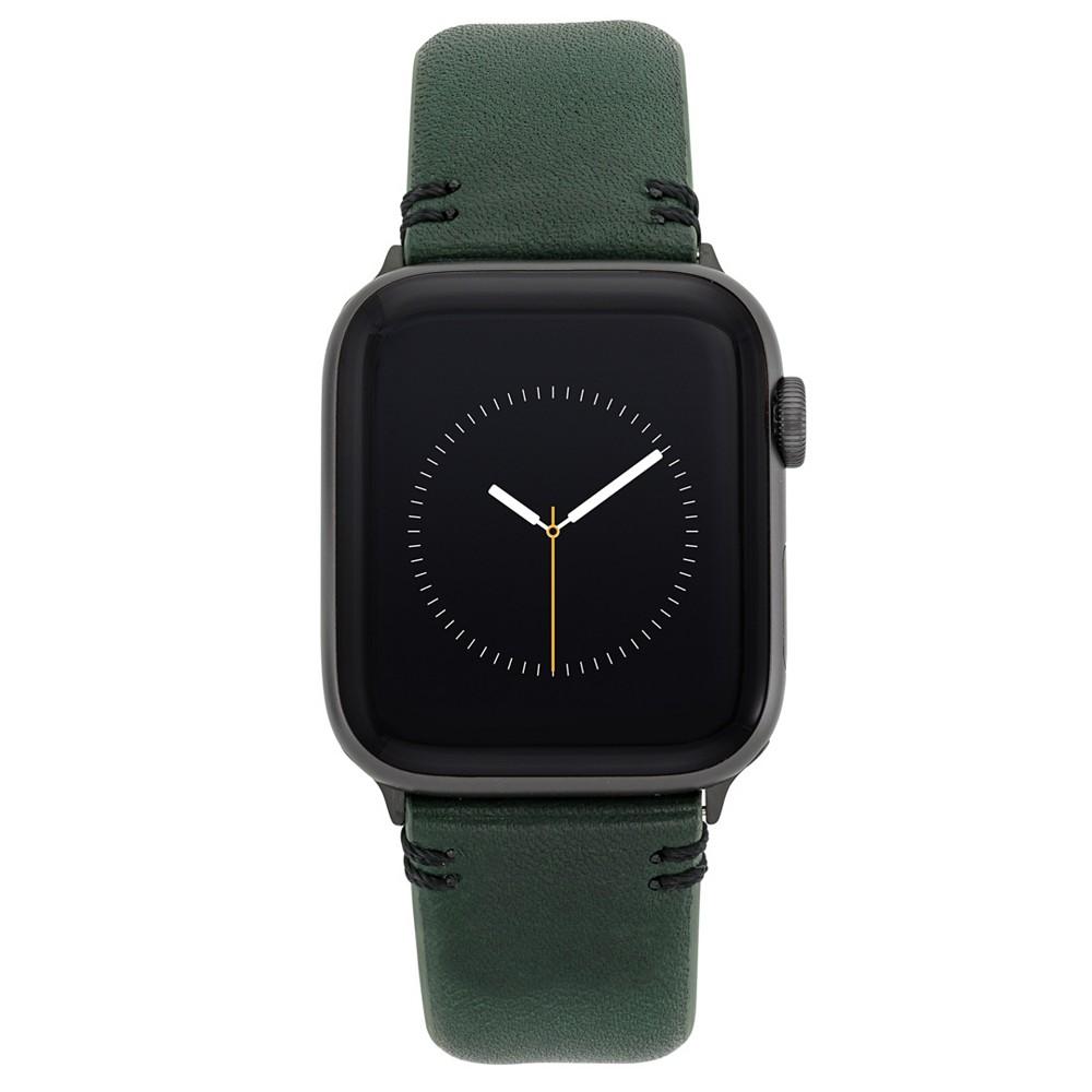 Vince Camuto Men's Dark Green Premium Leather Band Compatible with 42mm, 44mm, 45mm, Ultra, Ultra2 Apple Watch