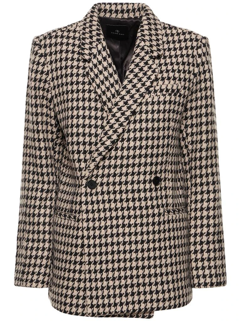 ANINE BING Kaia Wool Blend Houndstooth Blazer 1