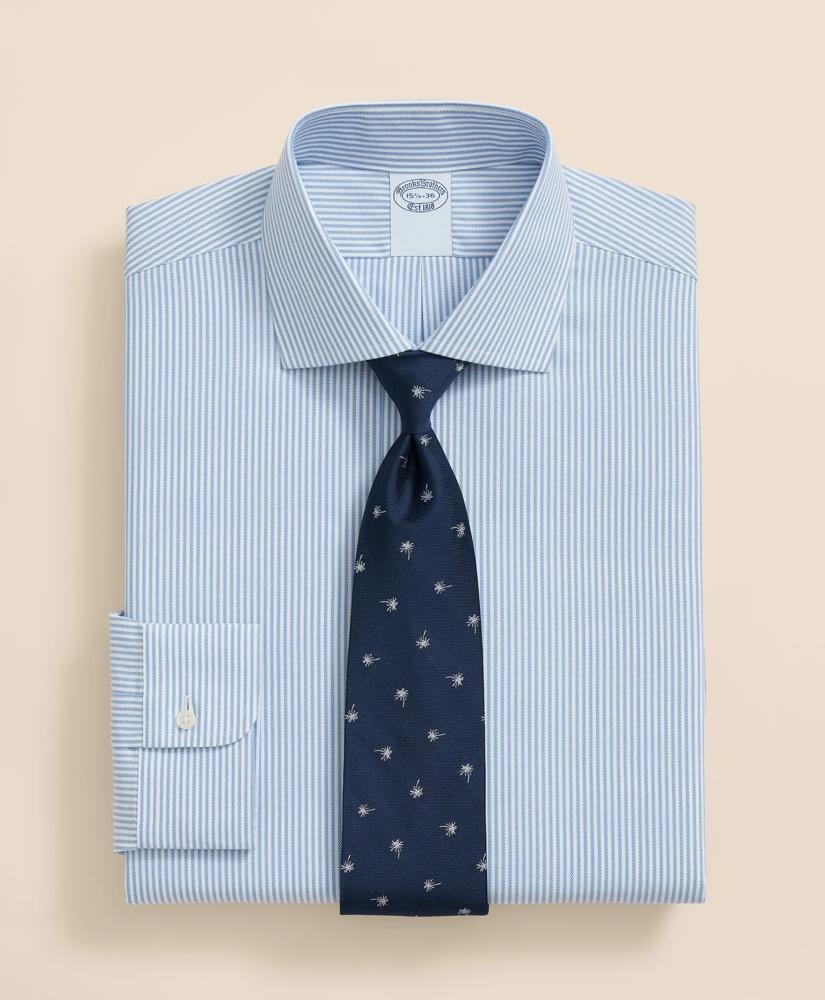 Brooks Brothers Stretch Supima® Cotton Non-Iron Royal Oxford English Spread Collar, Striped Dress Shirt