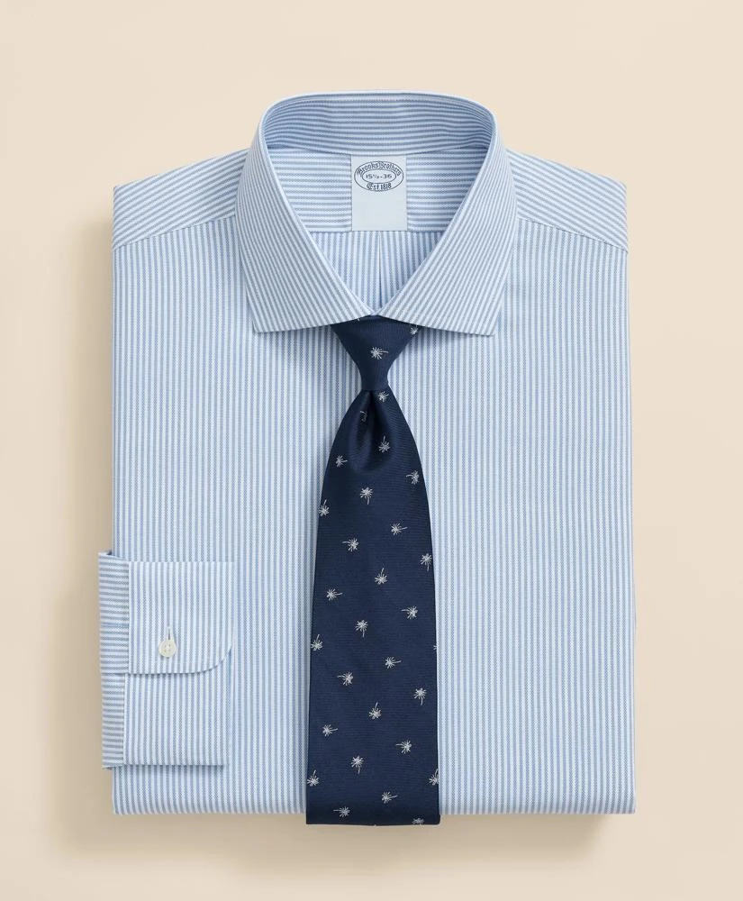 Brooks Brothers Stretch Supima® Cotton Non-Iron Royal Oxford English Spread Collar, Striped Dress Shirt 1