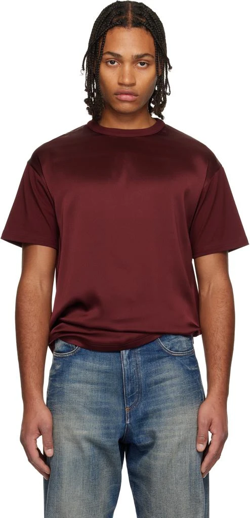 Givenchy Burgundy Cotton Silk T-shirt 1