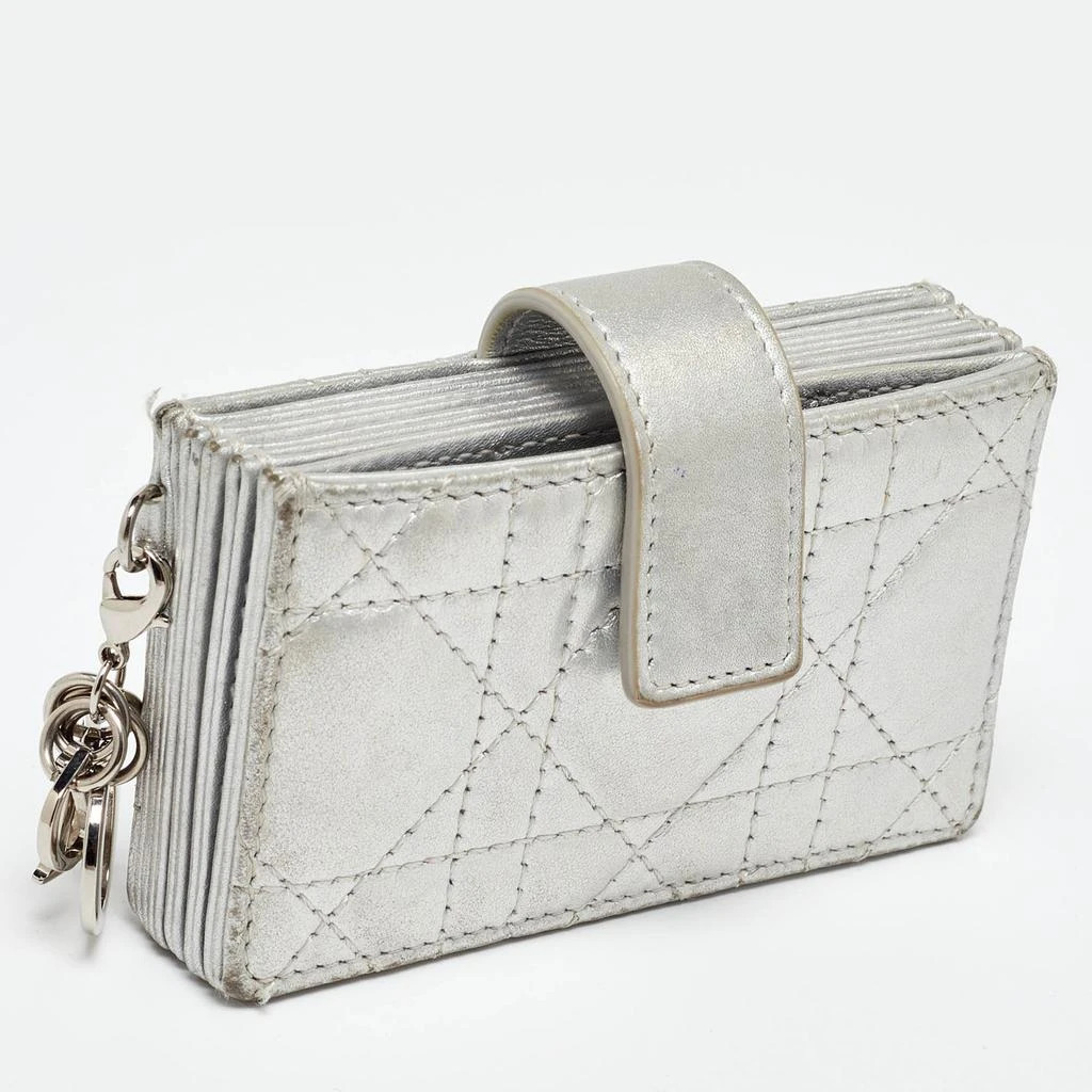 Dior Dior Silver Cannage Leather Lady Dior 5 Gusset Card Holder 5