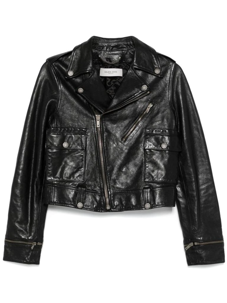 Golden Goose Women
s Leather Jacket With Shiny Effect
