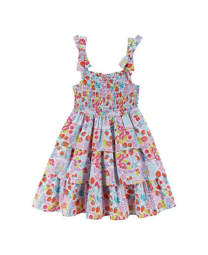 Andy & Evan Girls'  Tiered Poplin Dress - Little Kid