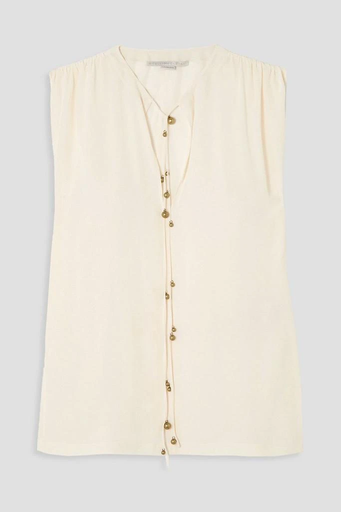 Stella McCartney Bead-embellished silk crepe de chine top 1