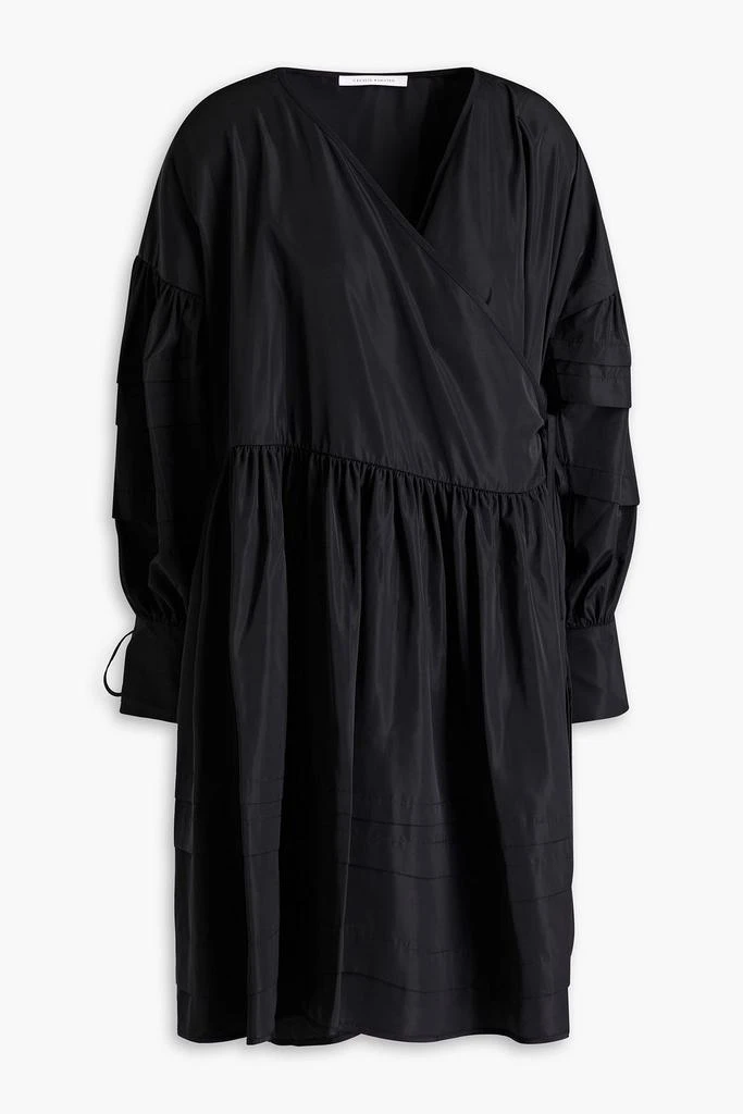 CECILIE BAHNSEN Amelie gathered taffeta wrap dress 1