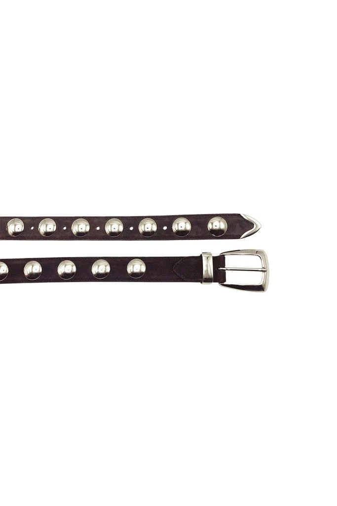 Khaite Benny Belt In Brown Suede Whit Silver Buckle 3