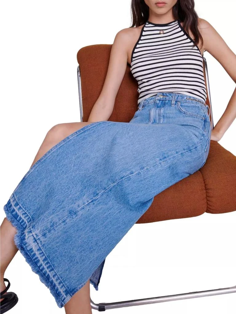 Maje Long Denim Skirt 6